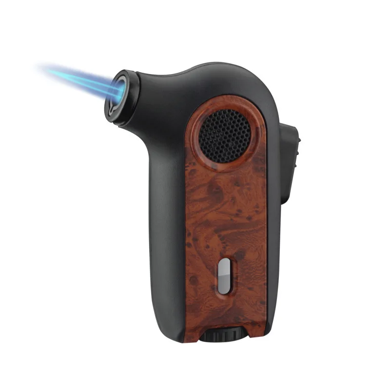 New Style mini 360-degree inverted ignition gas torch lighter windproof safety lock visual window lighter for BBQ cigar