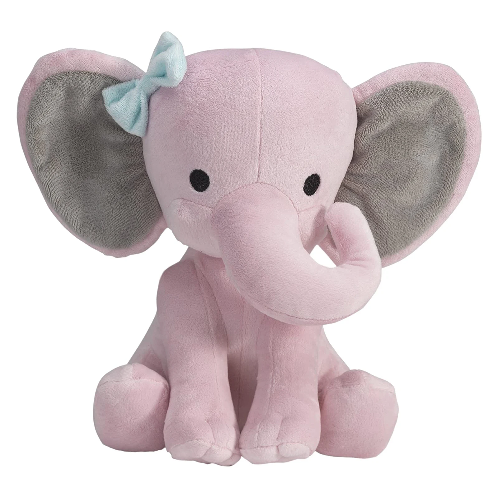Wholesale creative grey elephant plush toy oem comforter lovey comforter toys baby rattles elephant stuffed&plush toy animal