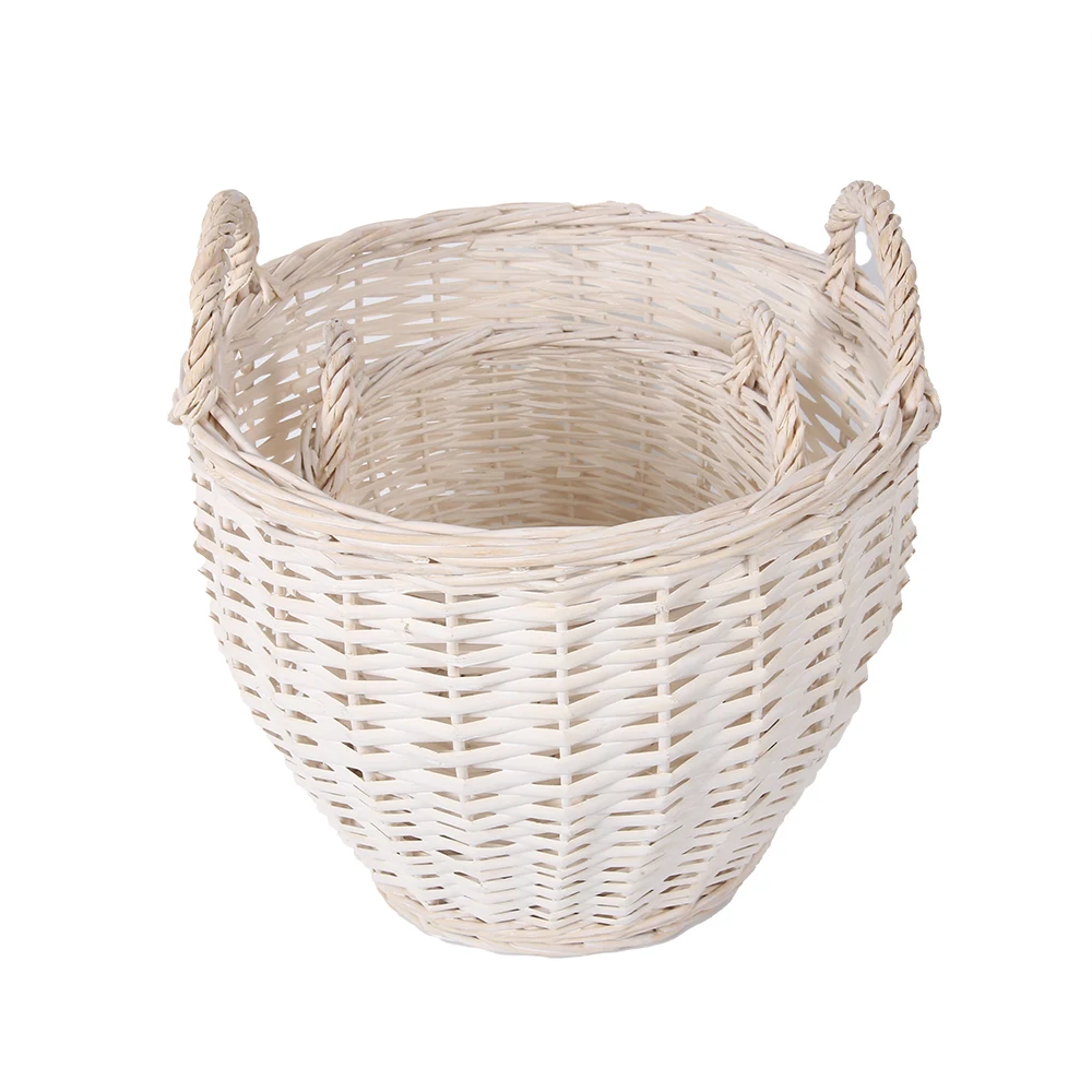 Manufacturers  white   natural rattan basket handmade basket home storage wicker basket set with rope handle