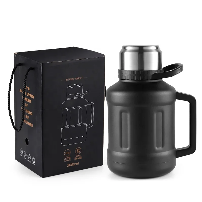 Wholesale Price 2000ml 2500ml Eco Friendly Insulated Sports Double Wall Vacuum Stainless Steel Water Bottle Jug