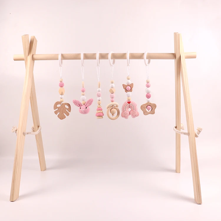 Wholesale multi function practical exquisite excellent elegant wood baby play gym