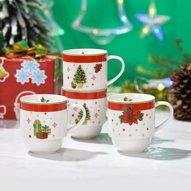 Factory supply accept custom logo Christmas cheap bulk ceramic mugs from china