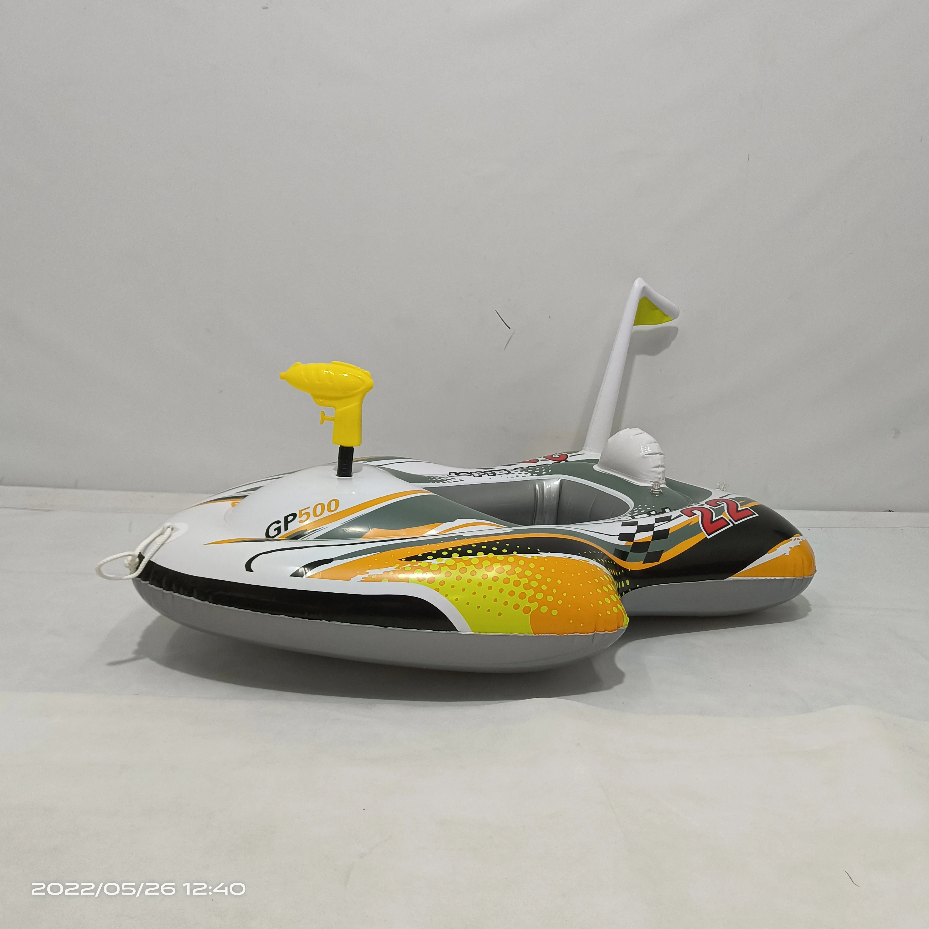 Hot sale kids inflatable aircraft seat ring float toys with water gun-120*120CM