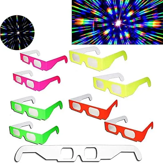 Firework Cardboard Party 3D paper Diffraction Glasses Christmas Advertising Promotion Light Diffraction Paper Glasses
