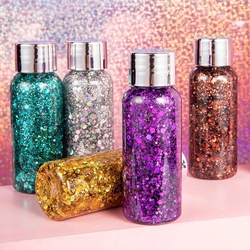 
Mermaid Sequins Liquid Eyeshadow Long Lasting Shimmer Cosmetic Face Hair Nails Makeup Body Glitter 