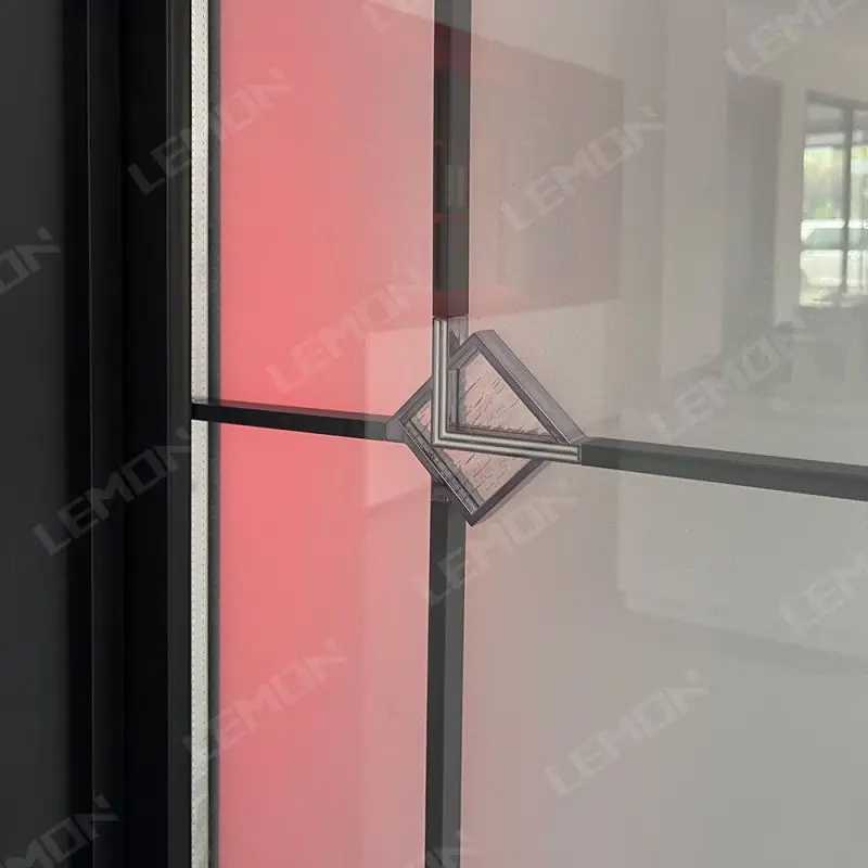 New Commercial Home Alu-framed Hinged Swing Door With Frosted Glass