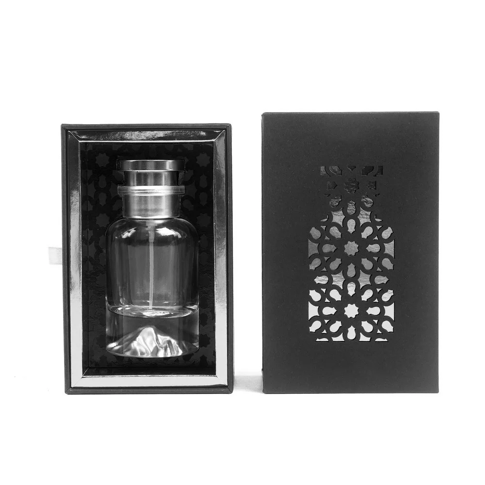 Custom 30ml 50 ml rigid square Perfume Box Beauty Cosmetics Paper Packaging box Essential oil Bottle Hollow Out Perfume Gift Box