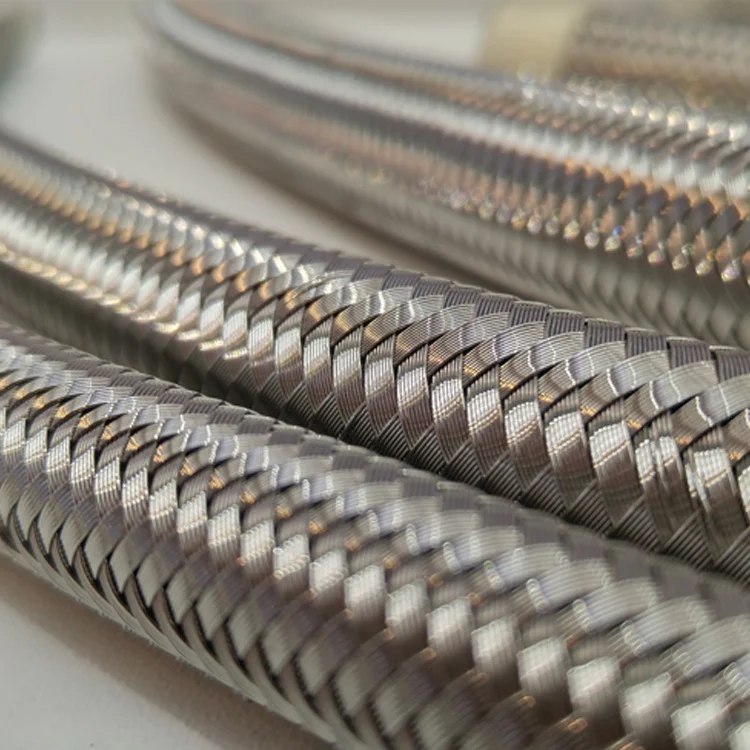 High pressure corrugated stainless steel flexible PTFE braided hose