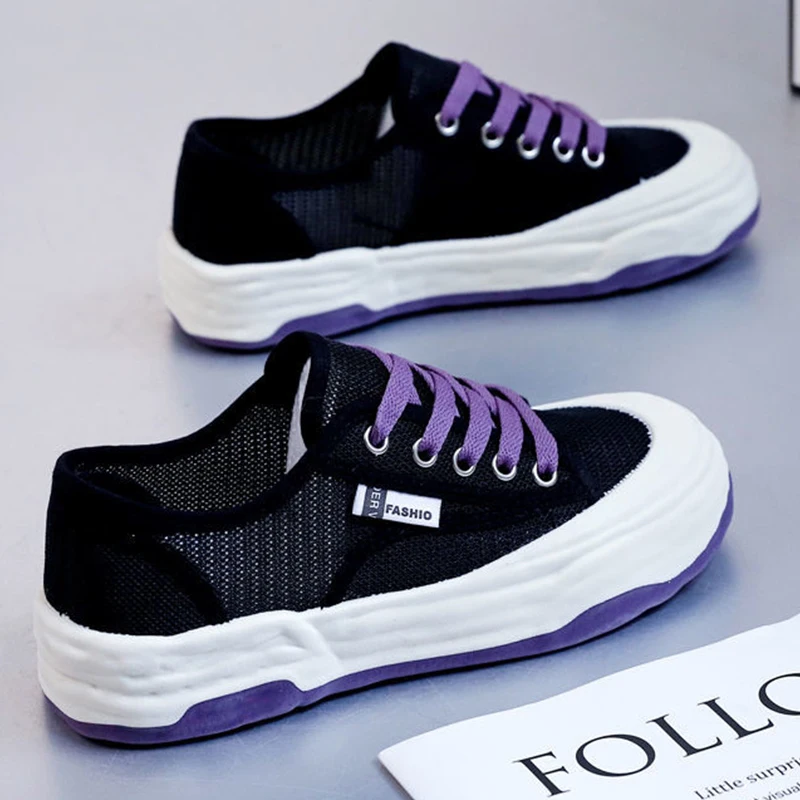 Canvas Leather Platforms Shoes Women Chunky Sneakers Fashion Shoes Women Shoes Wome