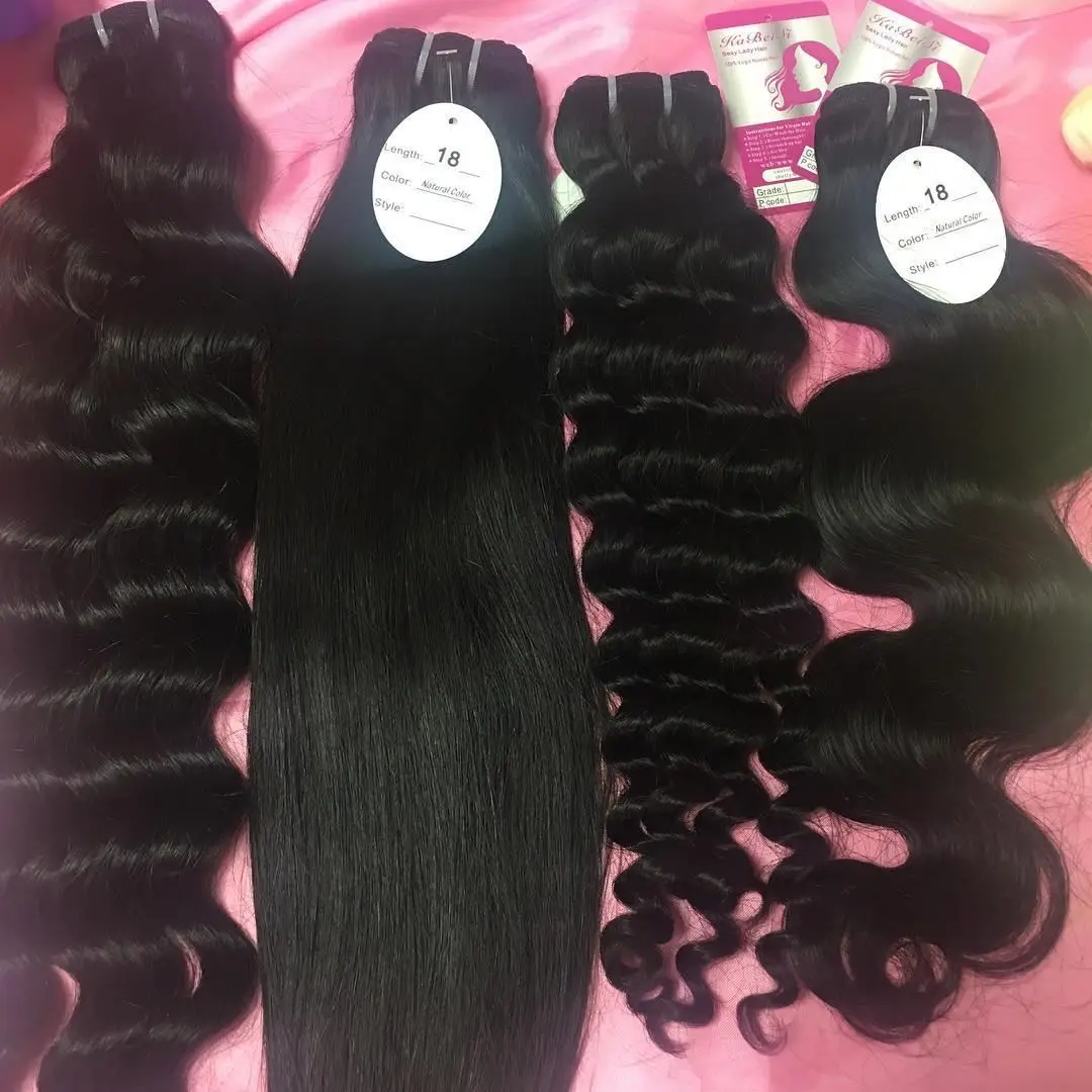 unprocessed and full cuticles 100% human hair high quality