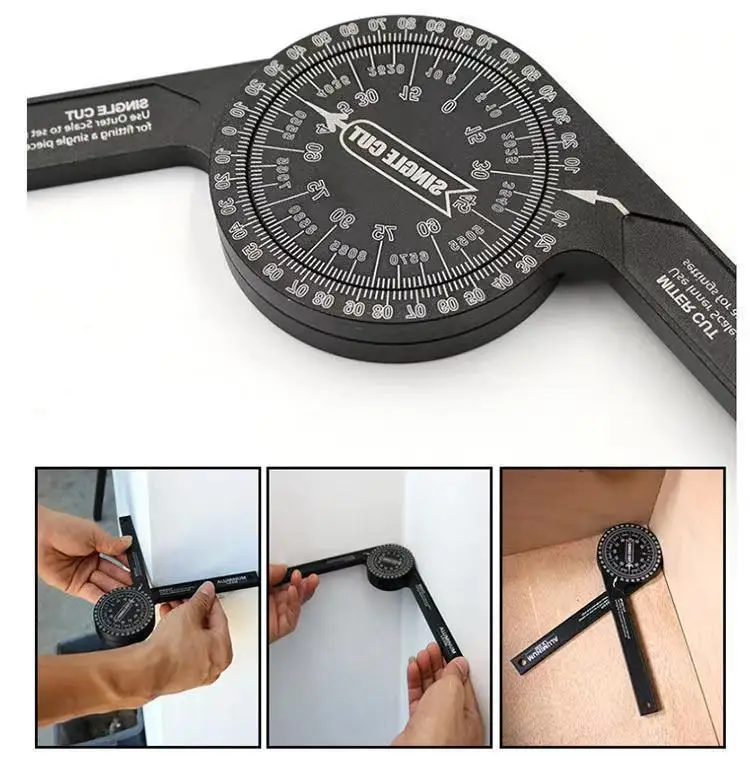 angle gauge 360 horizontal angle ruler wood cutting router tools miter saw protractor woodworking ruler drill locator