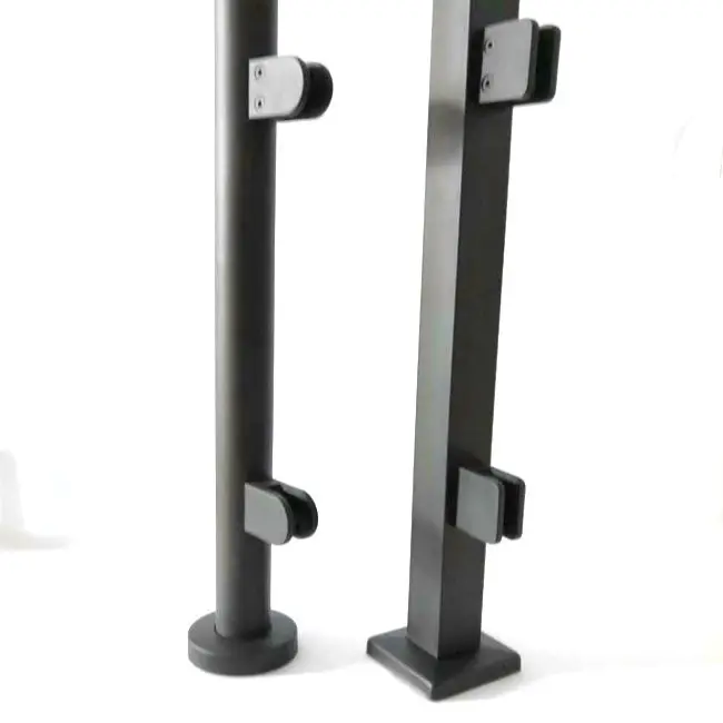 Square  handrail baluster post with square base plate
