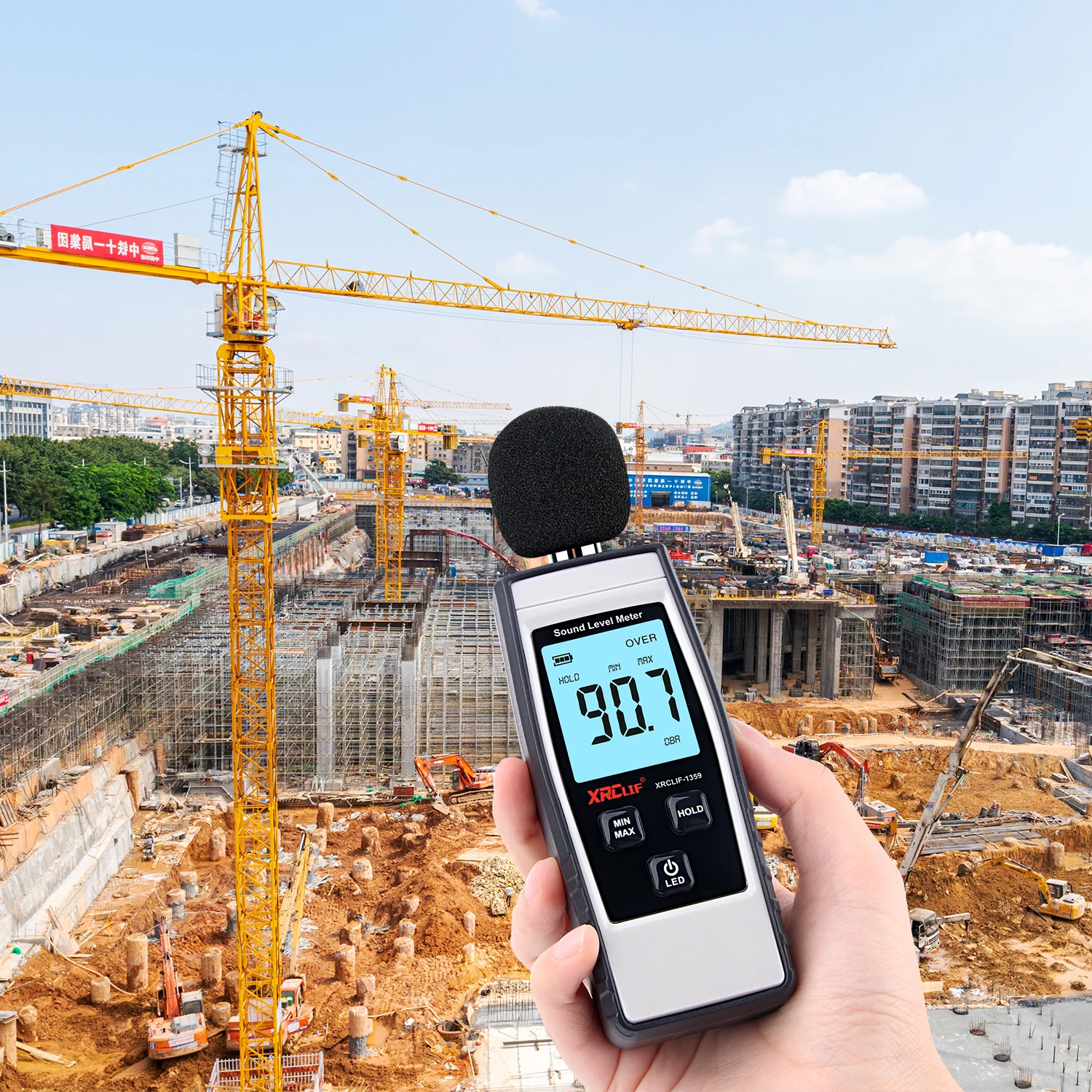 Цифровой измеритель уровня звука, шумомер, шумомер 30-130dBA, шумомер, монитор, тестер