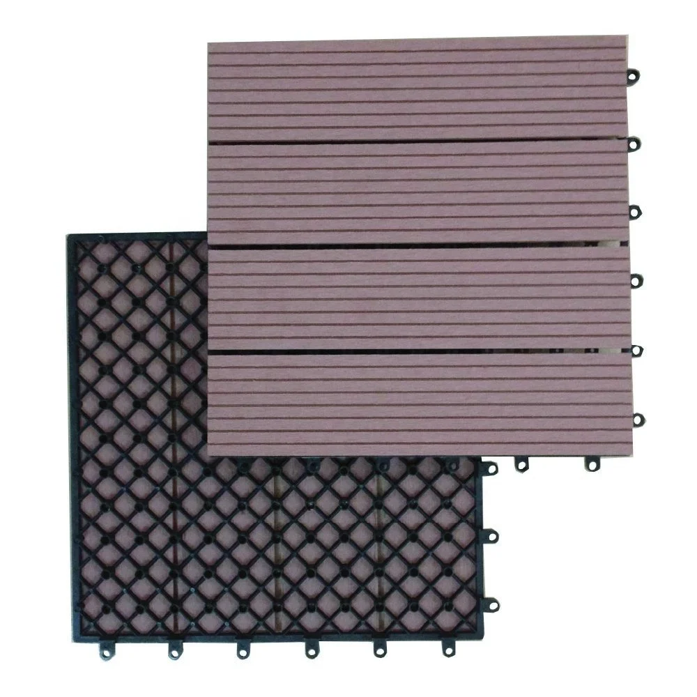 wholesale price engineered interlock flooring tile waterproof DIY WPC composite solid deck tiles for balcony garden roof