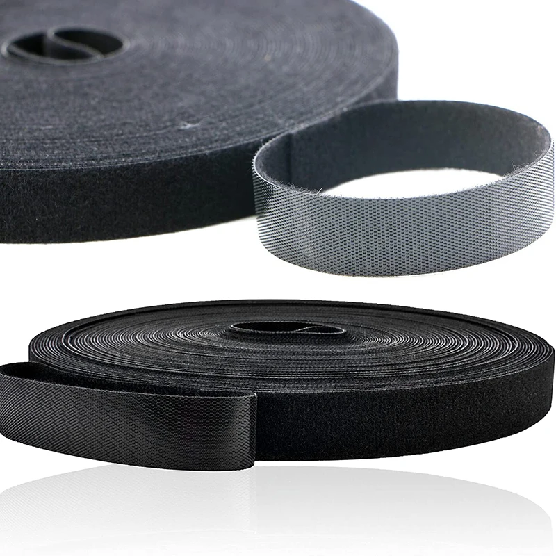 20MM Black Back To Back Hook And Loop Cable Ties Strap