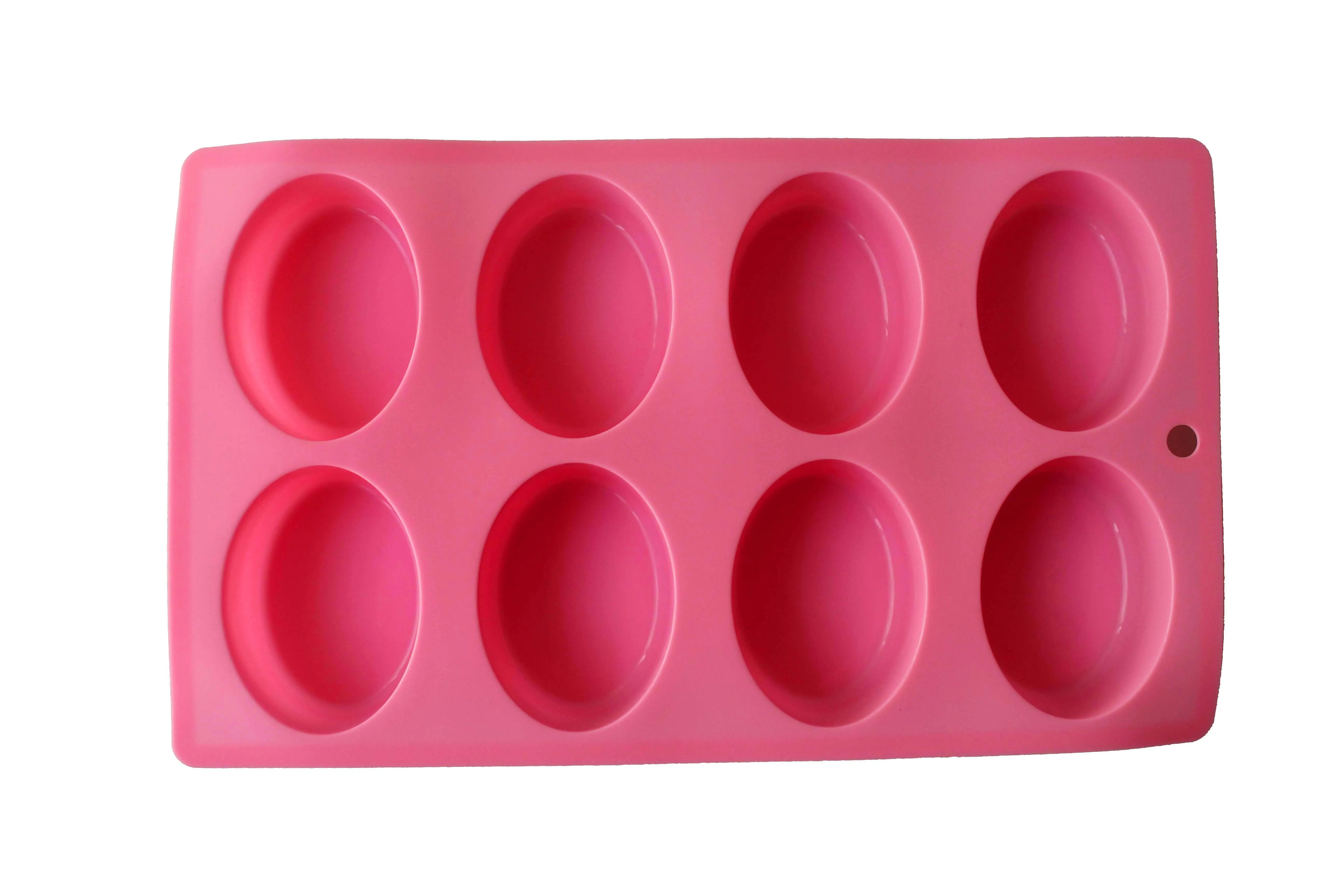 8 holds oval shape silicone soap mould cake pan