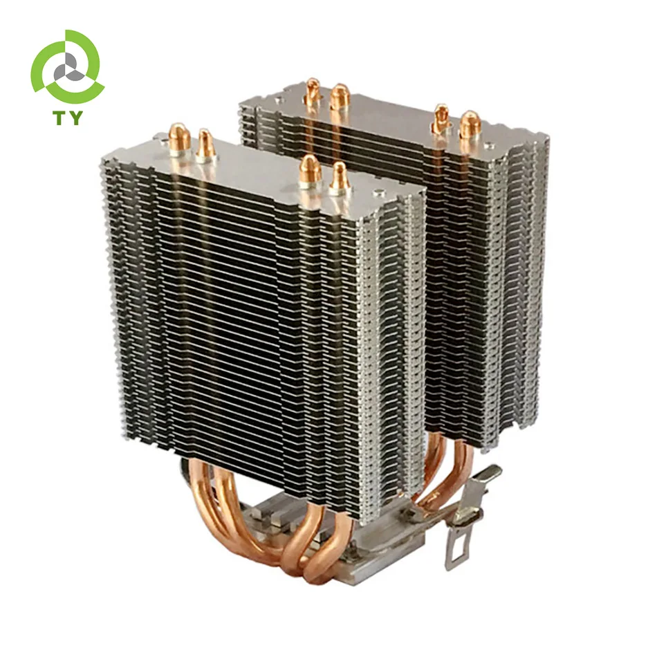 
 Пользовательский высокомощный теплоотвод с двойными плавниками и медной трубой для компьютерного сервера  