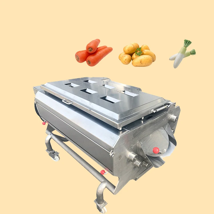 Industrial Brush Roller Type Onion And Root Cassava Carrot Fresh Ginger Potato Washer Peeler Washing Peeling Machine