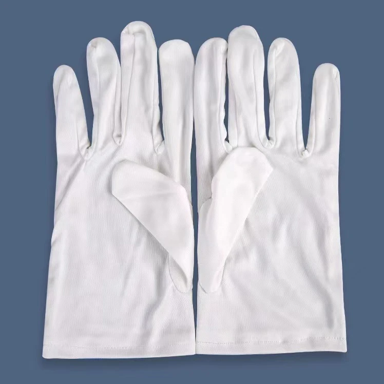 Custom Logo Cleanroom Jewelry Premium Uniform Marching Band White Working Gloves Ceremonial Gloves