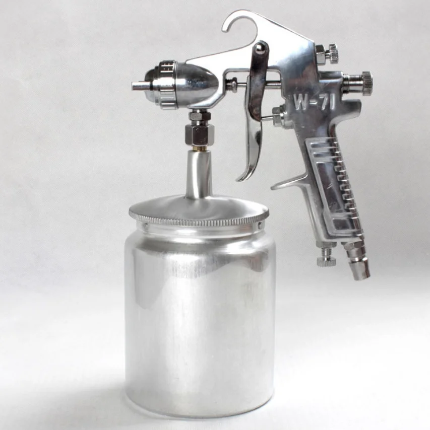 @w71S  aluminum paint bottle gun spray tan hvlp turbine pistola de pintura gravity type sprayer for furniture car