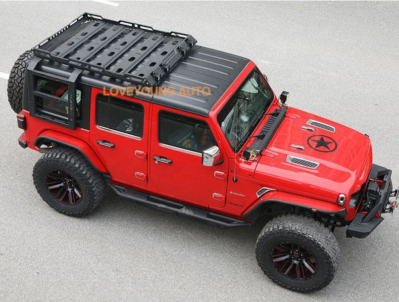 Стальной багажник на крышу автомобиля с 2 лестницами для Jeep Wrangler JK &