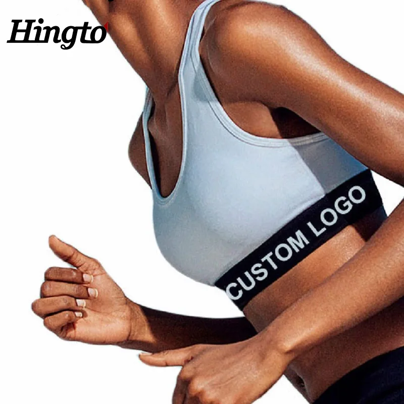 Фитнес Дамы Девушки тренажерный зал топы бюстгальтер для занятий йогой логотип кран тренировки женский спортивный бюстгальтер
