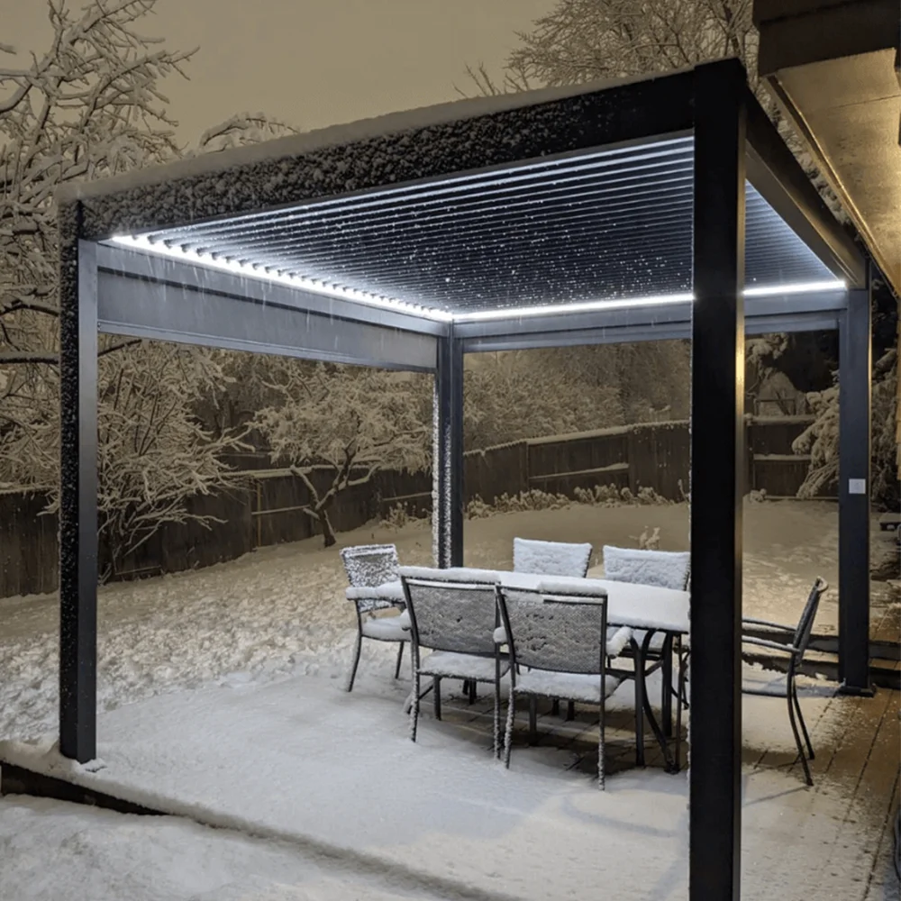 Luxury pergola aluminium outdoor wall mounted modular aluminum pergola with louvre roof