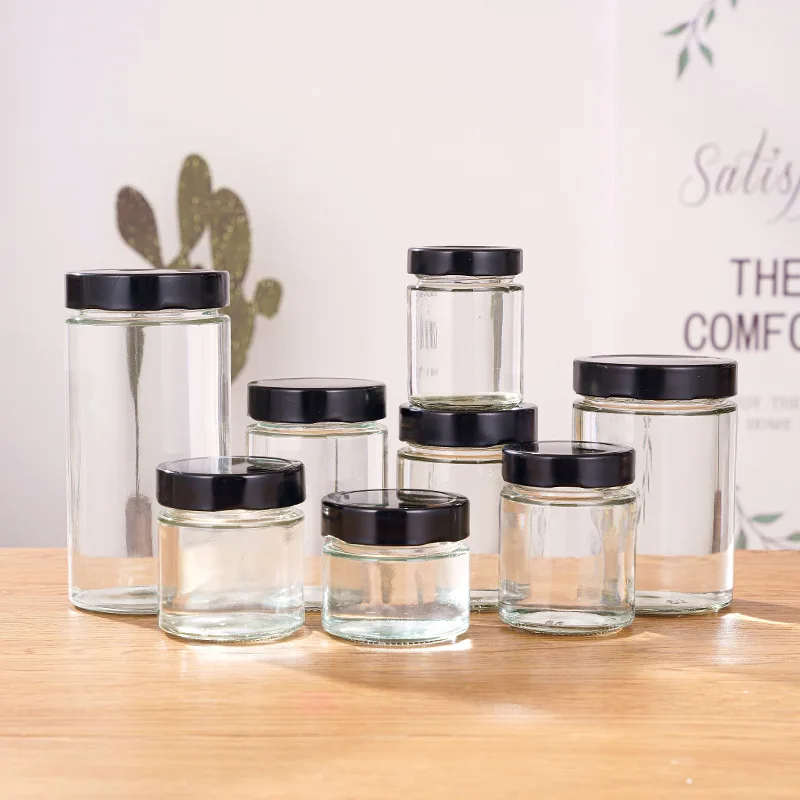 Ru Star Glass Storage Jar 500ml 750ml Clear Round Glass Caviar Herb Jelly Jams Storage Jar With Screw Lid