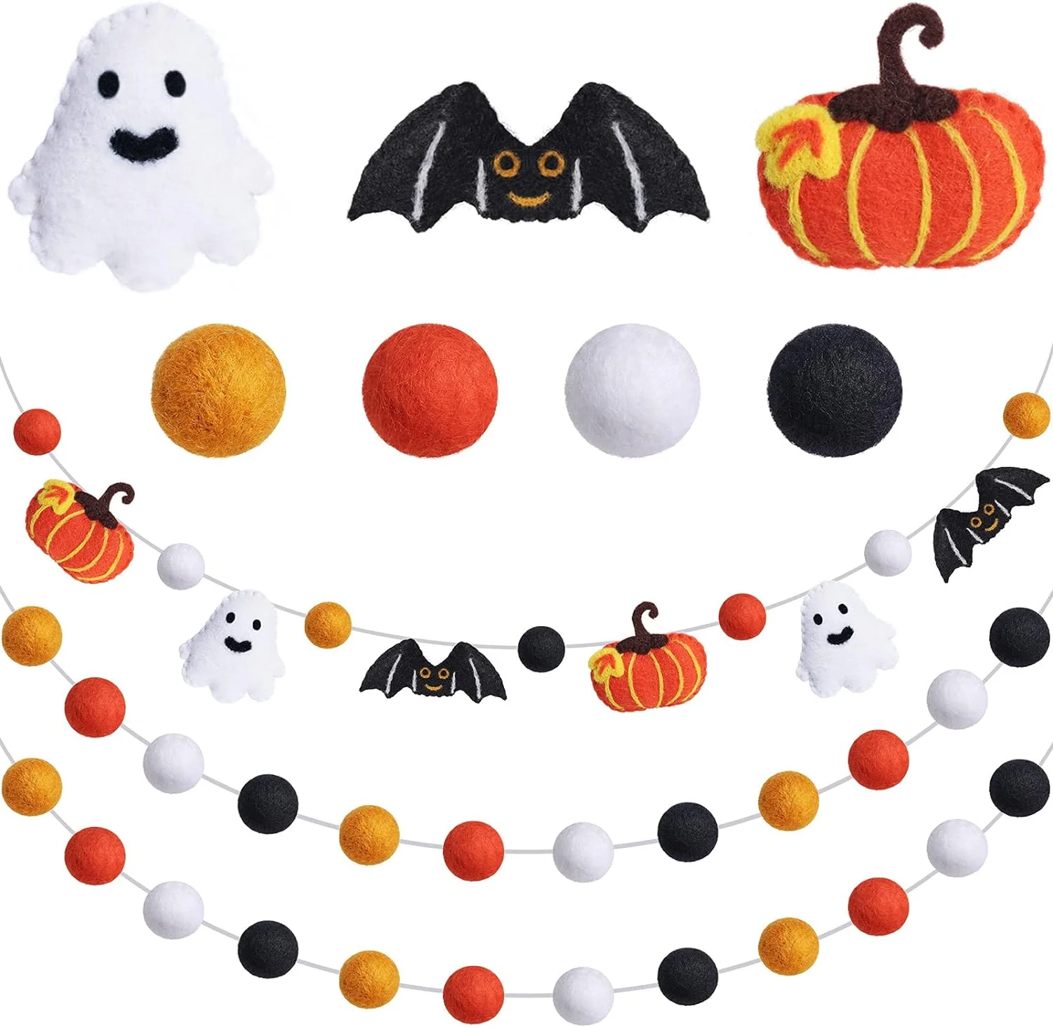 Подвесная шерстяная гирлянда из войлока