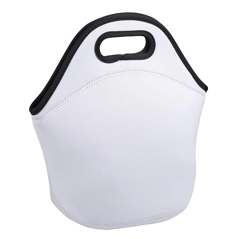 Wholesale Custom Small Medium Large Size Neoprene Tote Insulated Cooler White Blank Sublimation Lunch Bag with Zipper