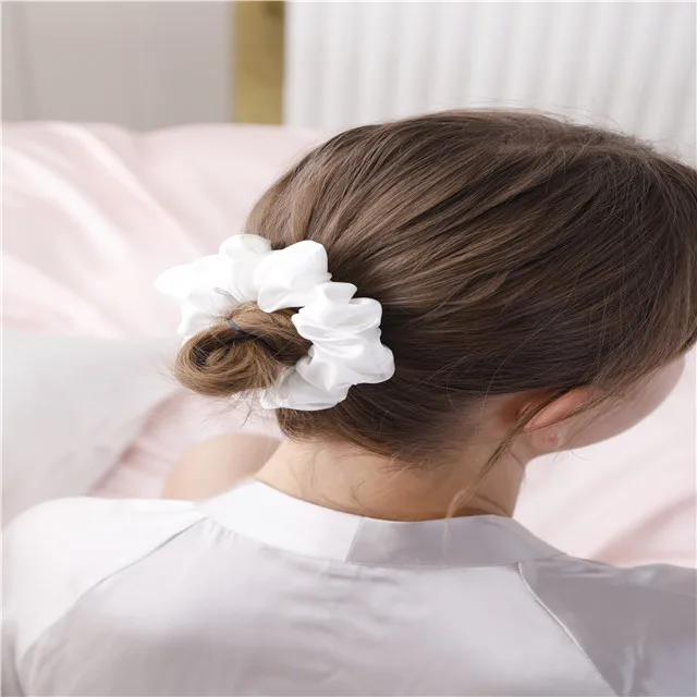 Flaming Best Selling 100% mulberry silk 1cm width hair scrunchie silk