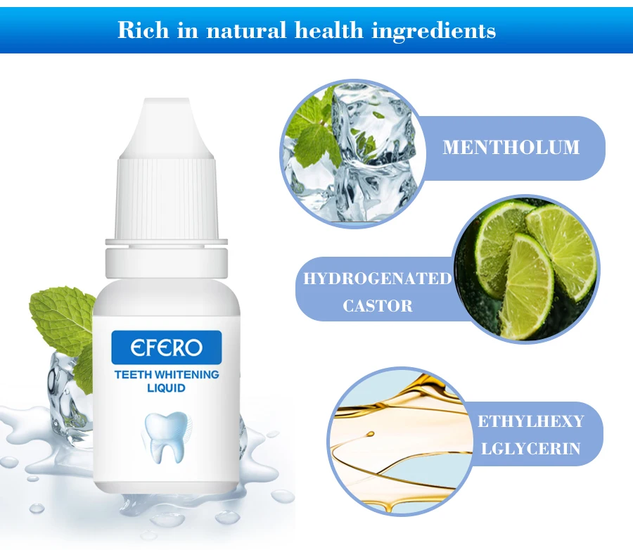 wholesale private label EFERO natural teeth whitening product foam Powder serum essence dental best teeth whitening light liquid