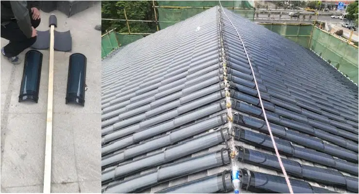 Decking Hantile 30w Cigs Thin Film Photovoltaic Power Generates Double Glass Shingle Panel Bipv Solar Roof Tiles Package
