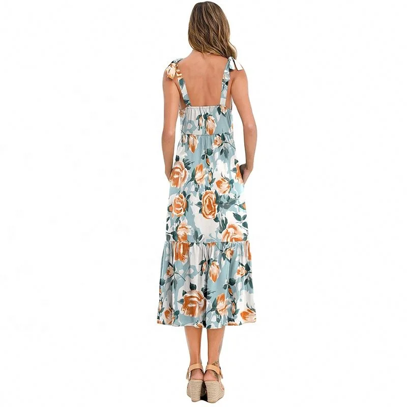 
Ladies Boutique Dresses Clothing 2020 Floral Print Women Cloth Dress 
