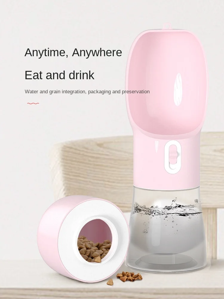  Multifunctional outgoing pet water cup portable accompanying dog feeder