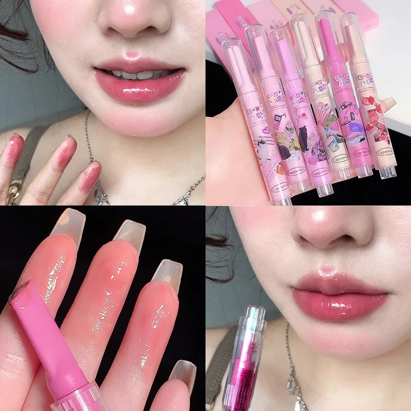 Mirror Lipstick Love Heart Jelly Lipstick Makeup Stick Moisturizing Lip Gloss Beauty Korean Cosmetics lip glow balm