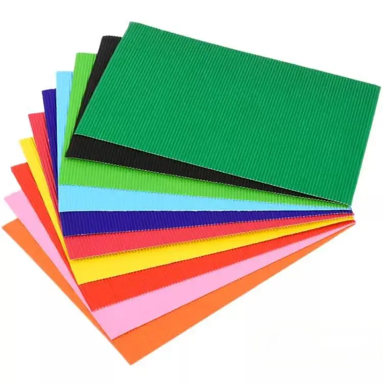 Bview Art New Arrival A4 Corrugated Cardboard Paper Sheets in 10 Bright Colors  for  Handcraft DIY Art Project