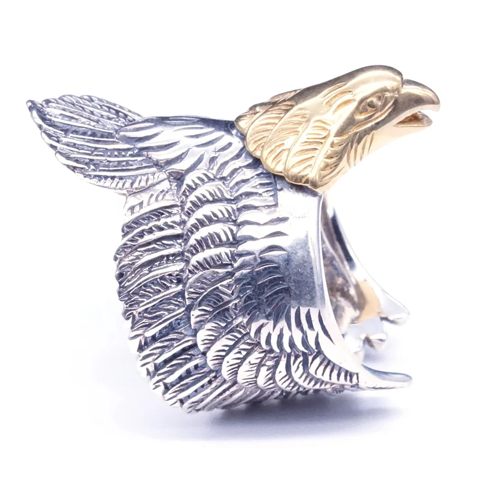 Animal Jewelry Full Feathers Eagle Rings Antique Silver for Men Engagement Bands or Rings 925 Sterling Silver Trendy Filled