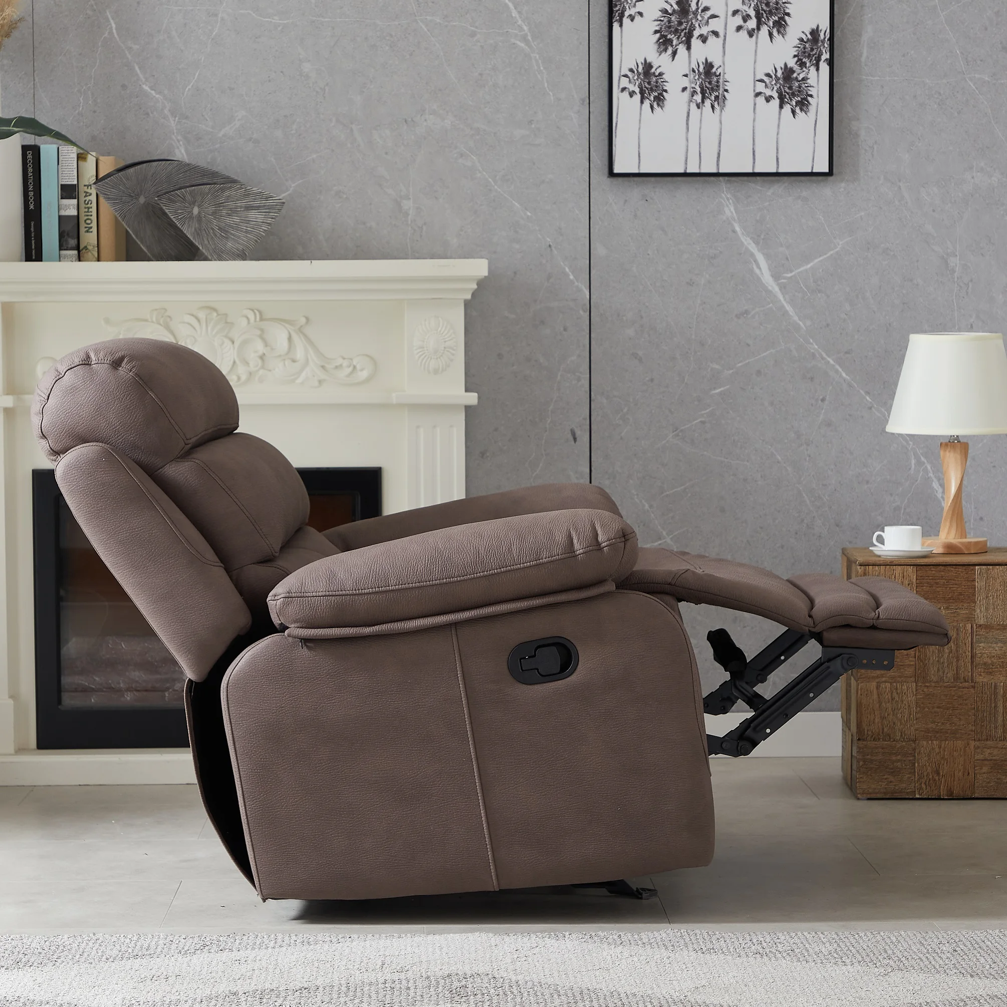 Louis Doone 1 2 3 seat Brown genuine leather recliner sofa extendable leather sofa set living room furniture