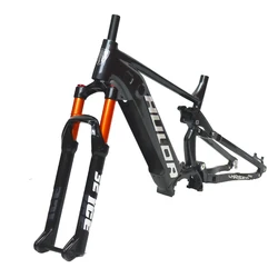 27.5-29 inch middle motor frame front and rear double shock absorption off-road mountain vehicle electric bicycle frame
