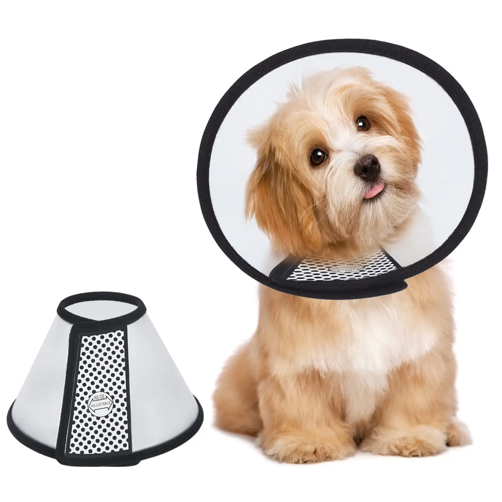 Protective Inflatable Adjustable Plastic Lightweight Elizabethan Dog Cone For Pet After Surgery