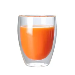 eco-friendly insulated reusable coffee glass mug double wall mug clear mug glass