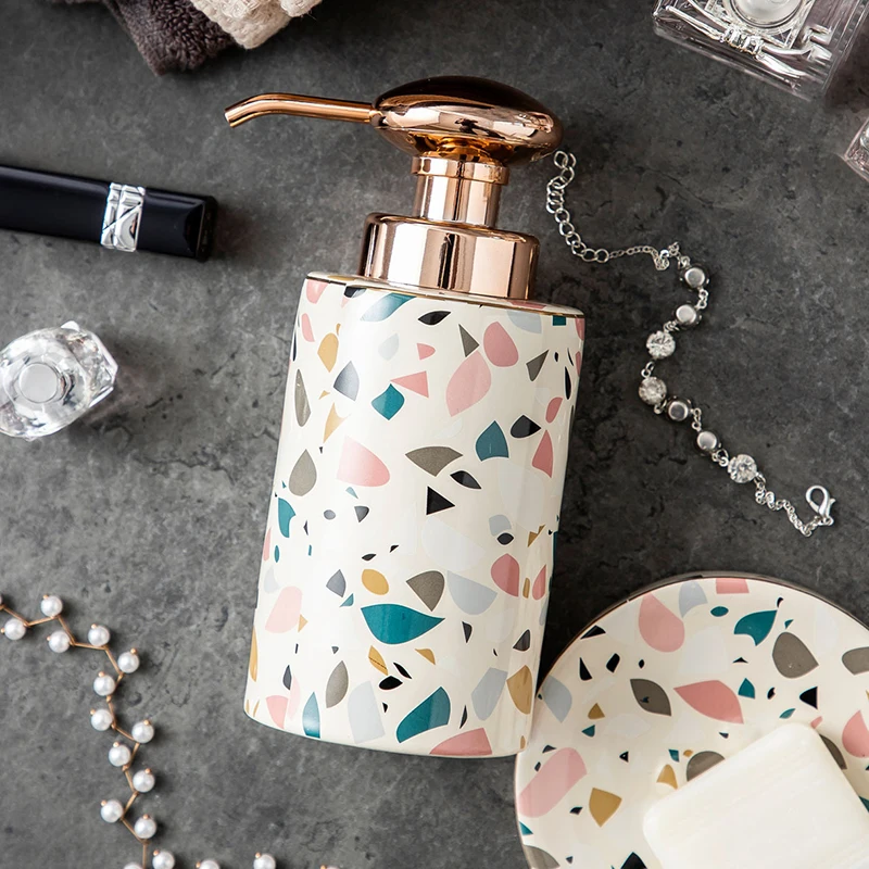 4 piece bathroom accessory set Tumbler Straw Set Bathroom Bathroom Accessories Set