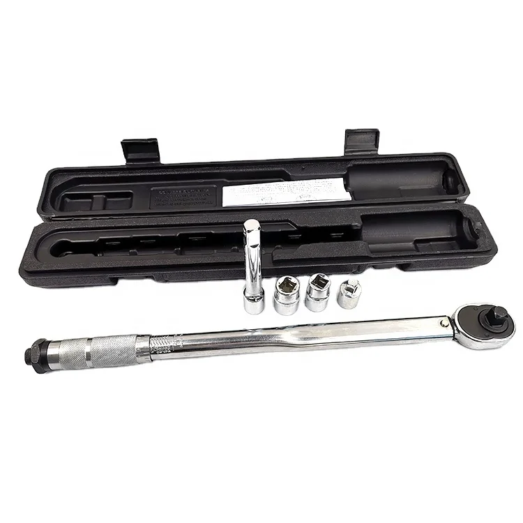 1/2 Inch 28-210NM Click Type Preset Torque Wrench with 17 19 mm Sockets