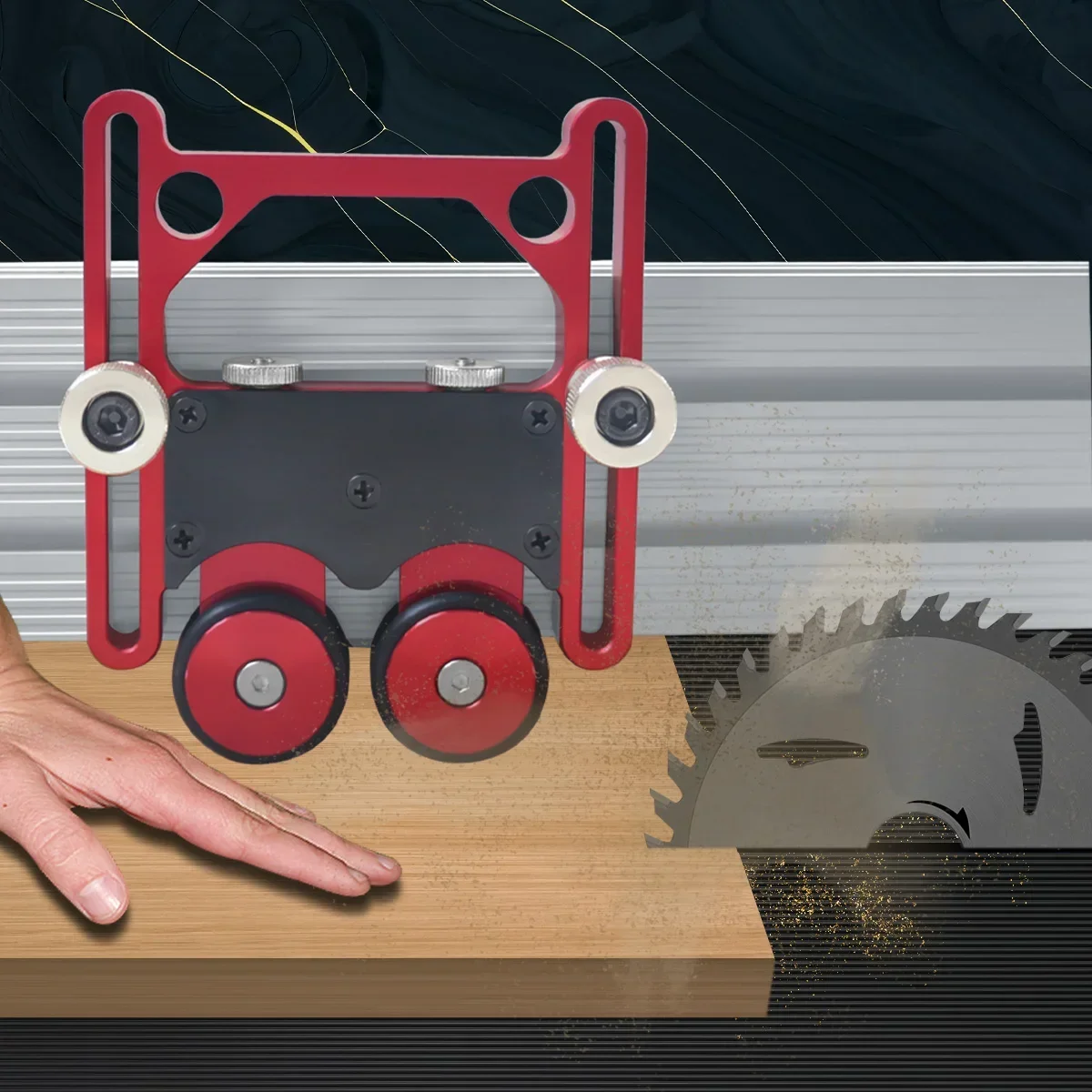 Carpentry Workbench Adjustable Stock Guides - Roller Guides Feather Loc Board  Woodworking Safety Pushing Auxiliary Tool