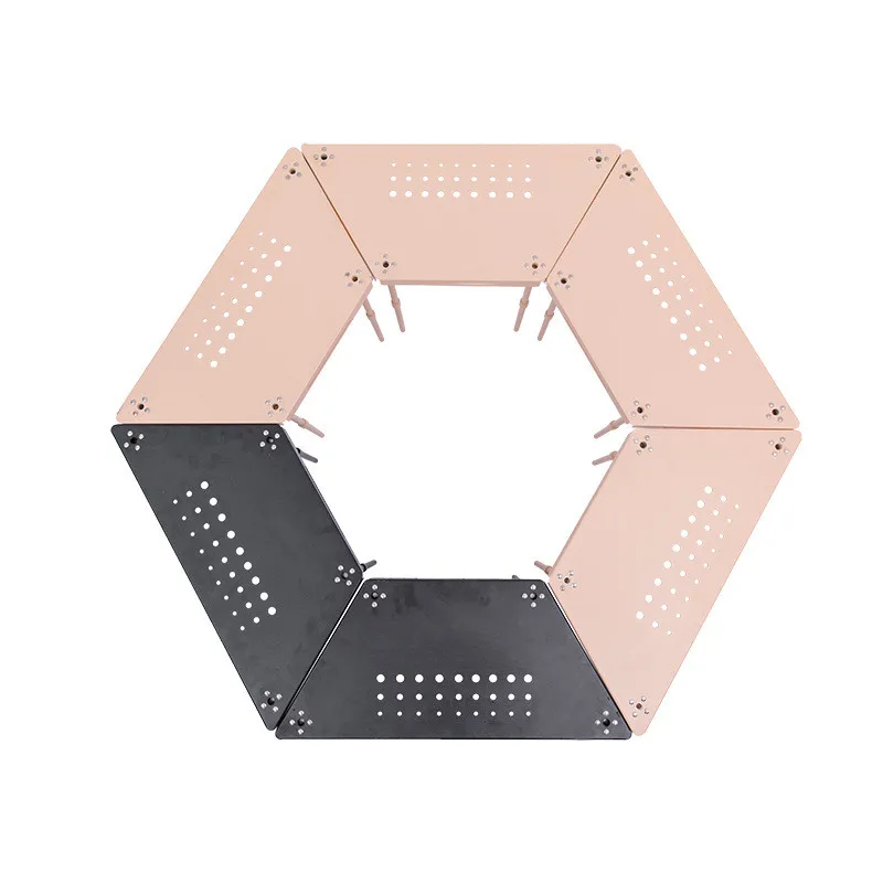 2022 New Outdoor Hexagonal Table Camping Portable Assembleable Table Picnic Folding Table Modern Furniture Aluminum Alloy Metal