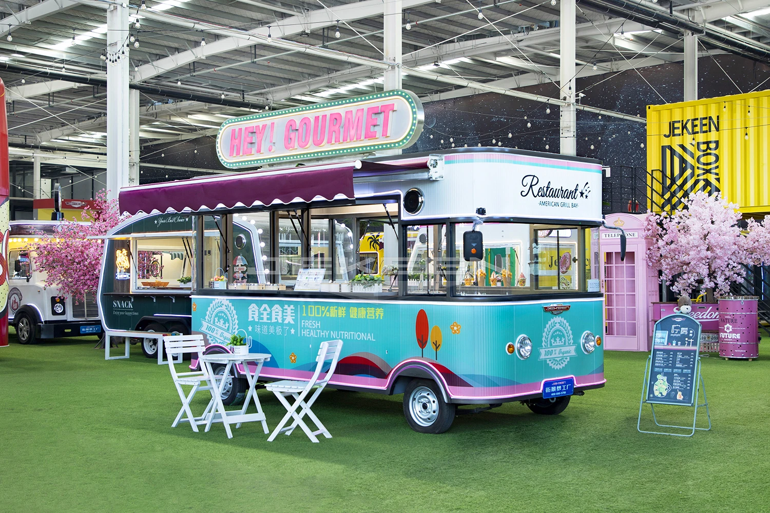 JEKEEN Snack Fast New Mobile Coffee Van Food Truck With Many Food Machines For Sale