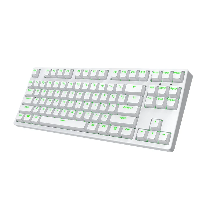 High quality e-sports special 87 key gaming  mechanical keyboard Type-c charging dual mode green light mechanical keyboard