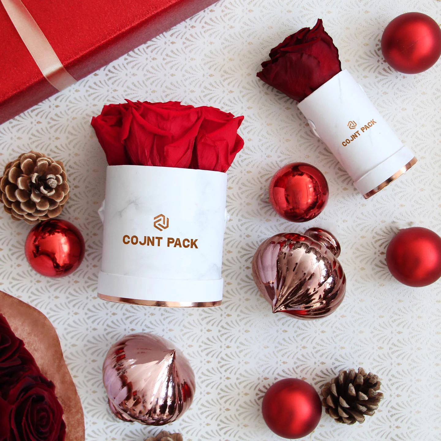 Low Price Packaging Round Gift Box for Single Rose Floral Mom Flower Box