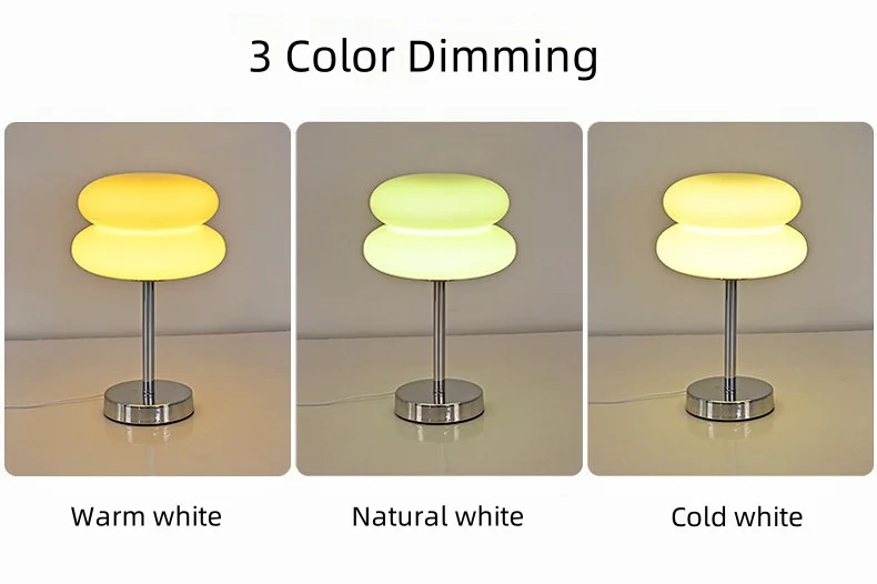 Creative Hamburger Lamp Bedroom Bedside Atmosphere Light Home Decoration Eggs Tart Table Lamp LED Glass Novelty AC Modern CN;GUA